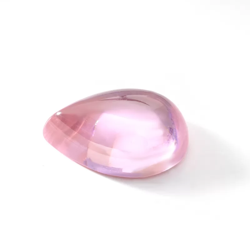 Pink Color Pear Shape Flat Back Cabochon Cubic Zirconia