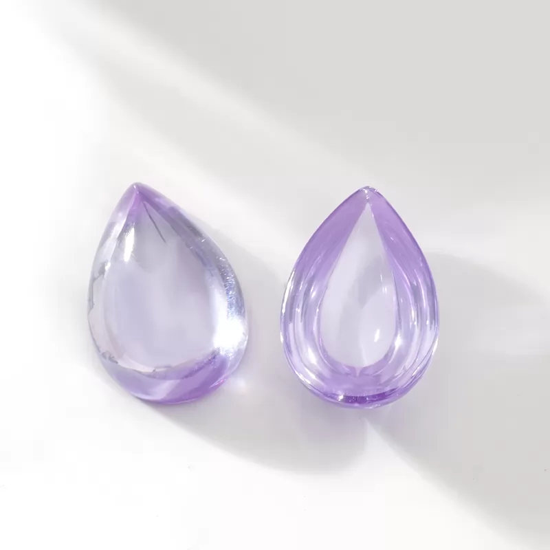 Lavender Color Pear Shape Flat Back Cabochon Cubic Zirconia