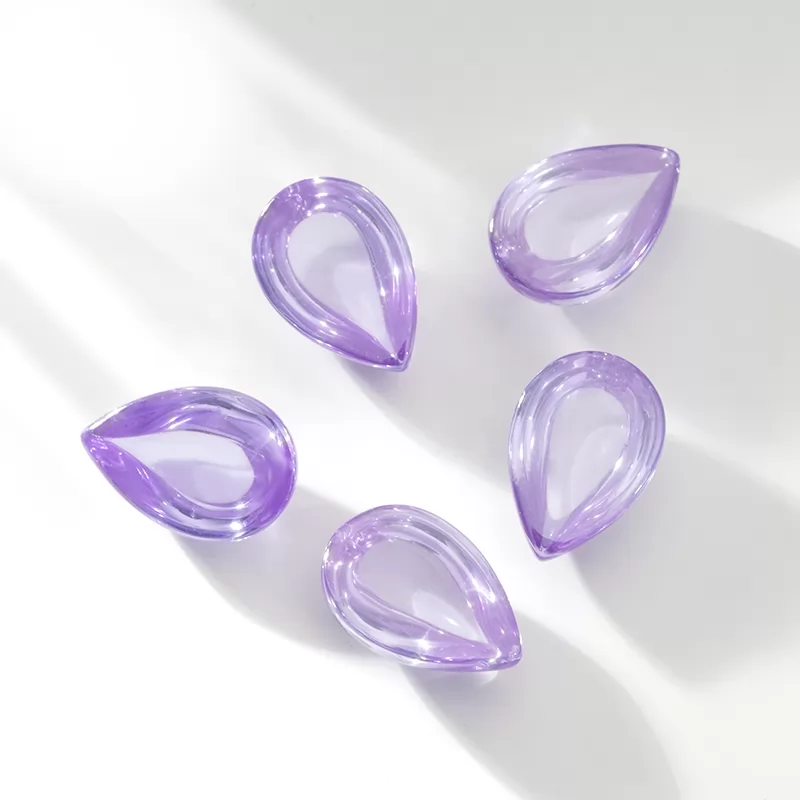 Lavender Color Pear Shape Flat Back Cabochon Cubic Zirconia