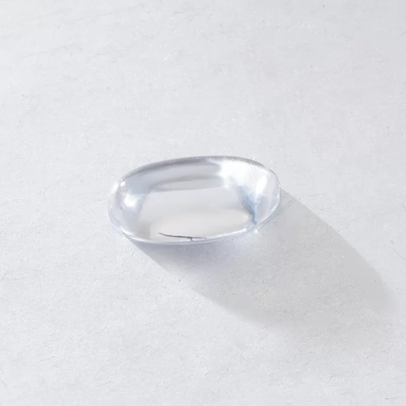 White Flat Back Oval Cabochon Cubic Zirconia