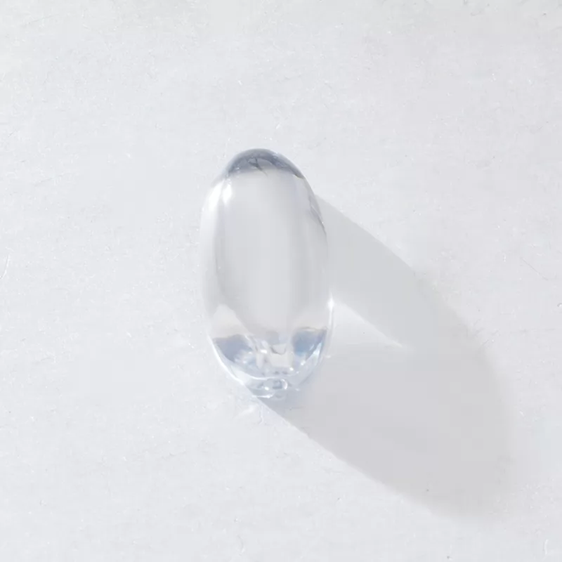 White Flat Back Oval Cabochon Cubic Zirconia