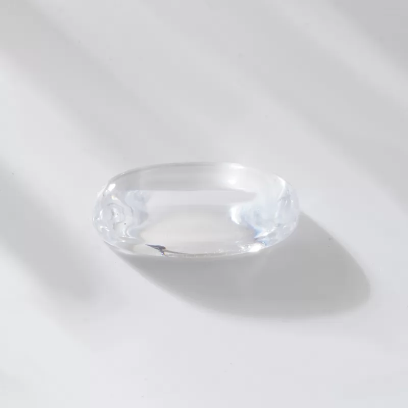 White Flat Back Oval Cabochon Cubic Zirconia