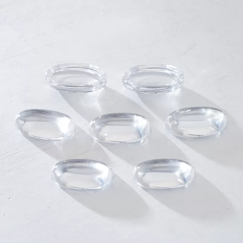 White Flat Back Oval Cabochon Cubic Zirconia