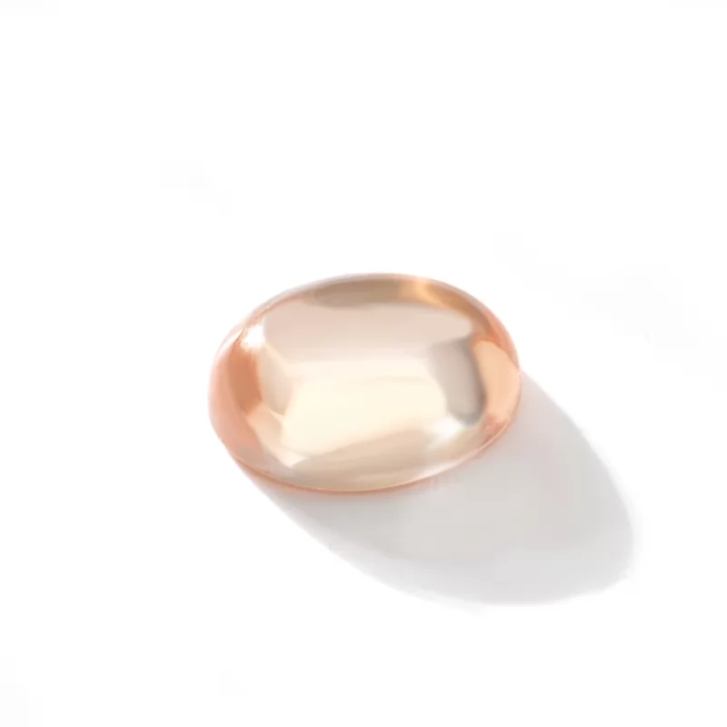 Champagne Flat Back Oval Cabochon Cubic Zirconia