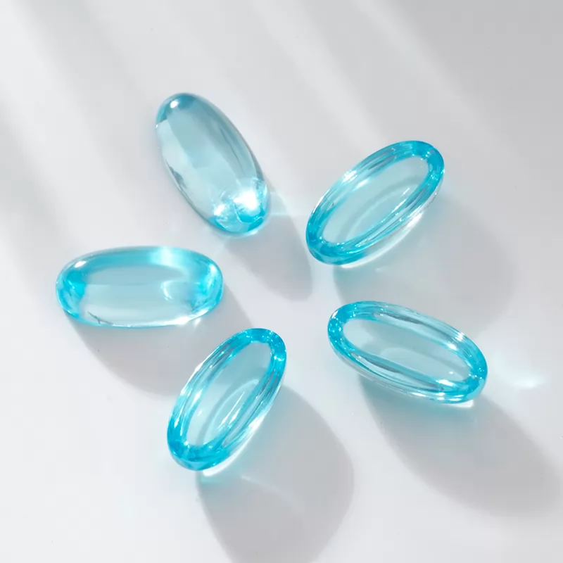 Aqua Blue Flat Back Oval Cabochon Cubic Zirconia