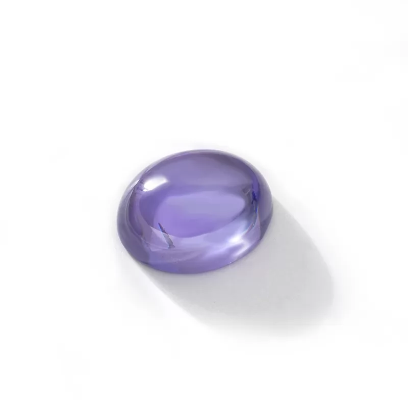 Violet Flat Back Oval Cabochon Cubic Zirconia