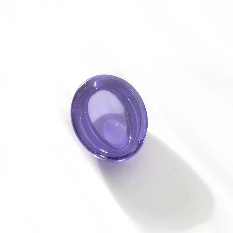 Violet Flat Back Oval Cabochon Cubic Zirconia