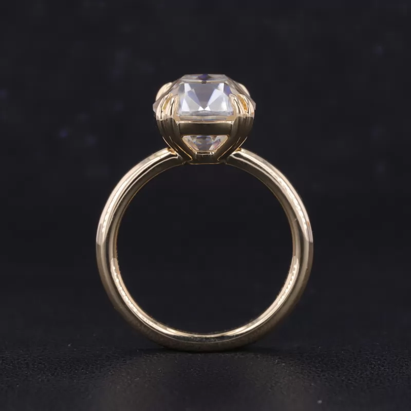 9×11.5mm Cushion Cut Moissanite 10K Yellow Gold Solitaire Engagement Ring