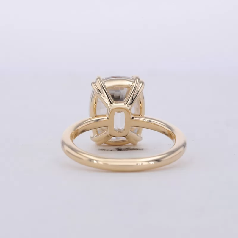 9×11.5mm Cushion Cut Moissanite 10K Yellow Gold Solitaire Engagement Ring