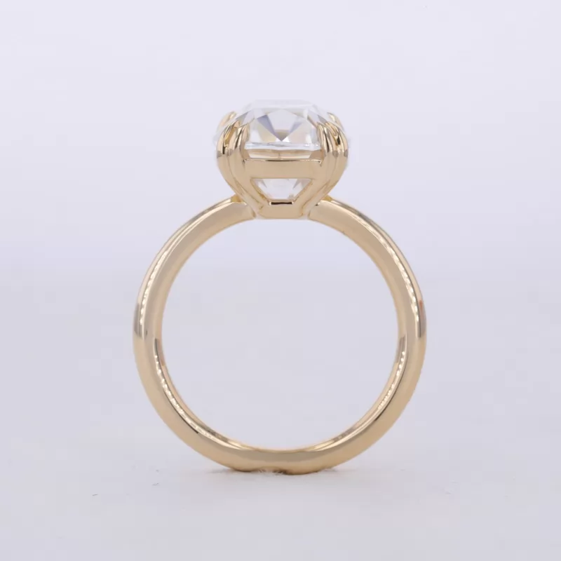 9×11.5mm Cushion Cut Moissanite 10K Yellow Gold Solitaire Engagement Ring