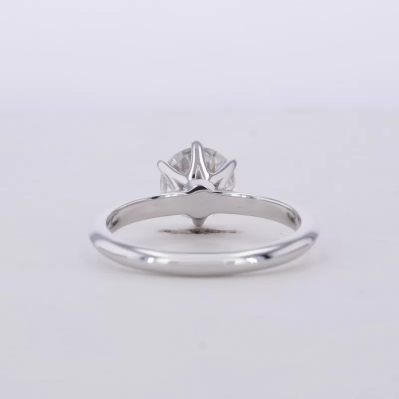 7mm Round Brilliant Cut Moissanite 10K White Gold Solitaire Engagement Ring