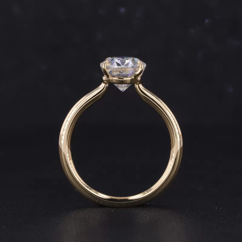 7×9mm Oval Cut Moissanite 18K Yellow Gold Solitaire Engagement Ring