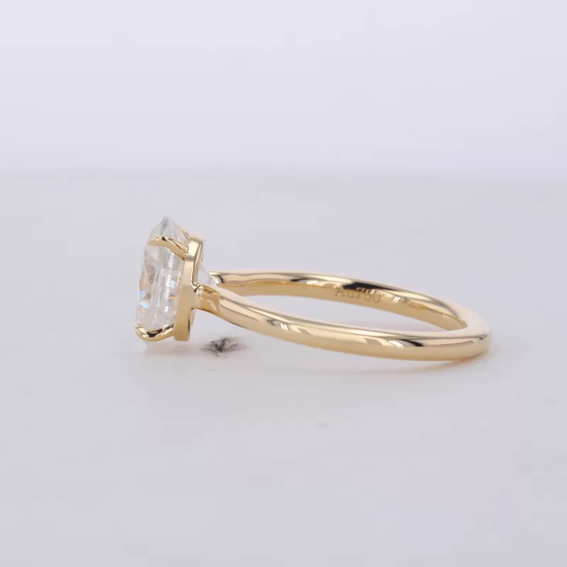 7×9mm Oval Cut Moissanite 18K Yellow Gold Solitaire Engagement Ring