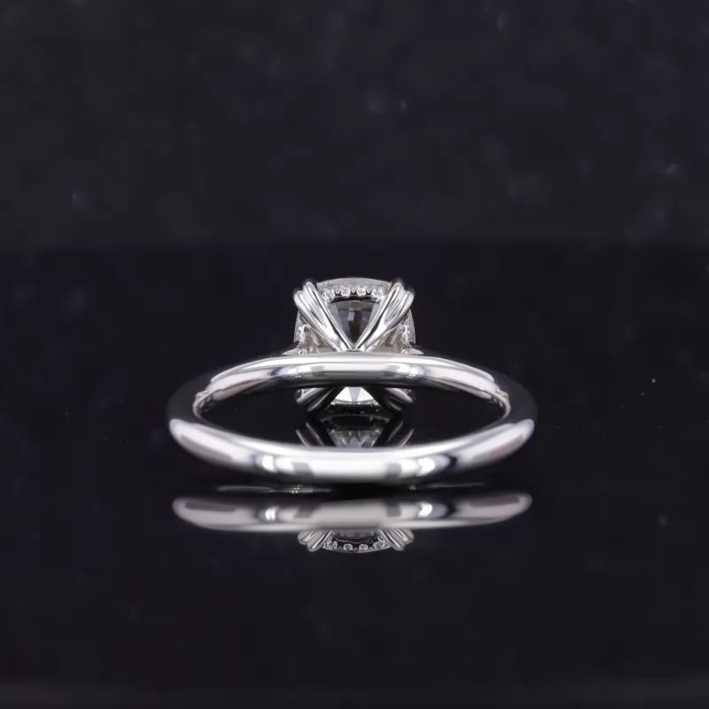 7×8mm Cushion Cut Moissanite PT950 Solitaire Engagement Ring