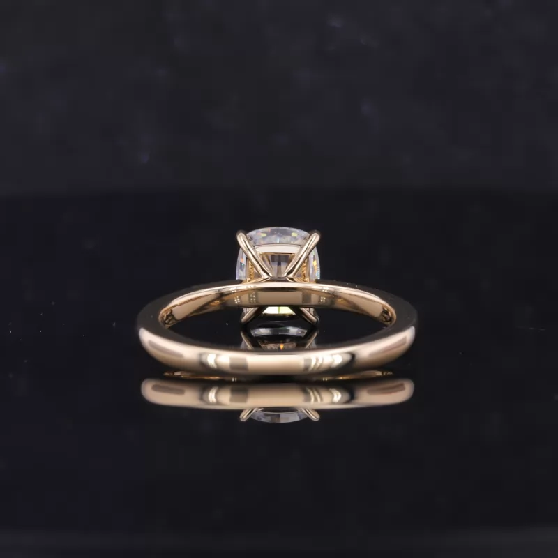 6×7mm Cushion Cut Moissanite 14K Yellow Gold Solitaire Engagement Ring