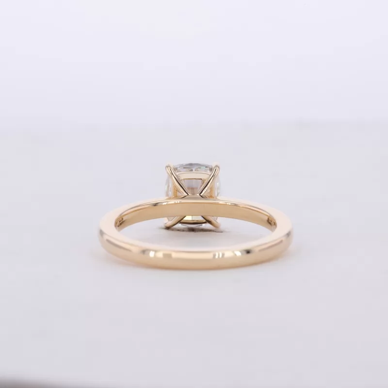 6×7mm Cushion Cut Moissanite 14K Yellow Gold Solitaire Engagement Ring