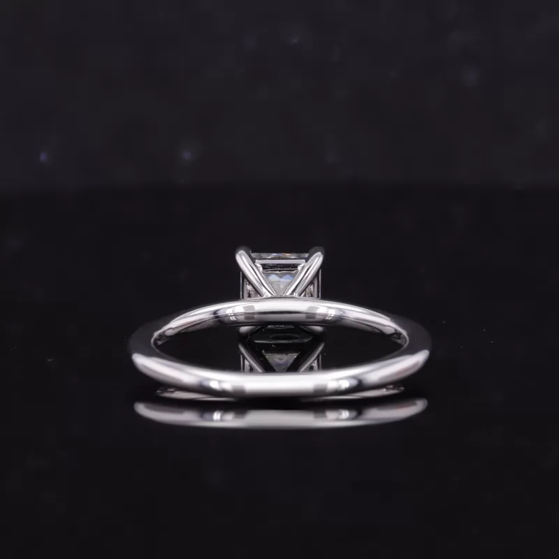 5.5×5.5mm Princess Cut Moissanite 14K White Gold Solitaire Engagement Ring