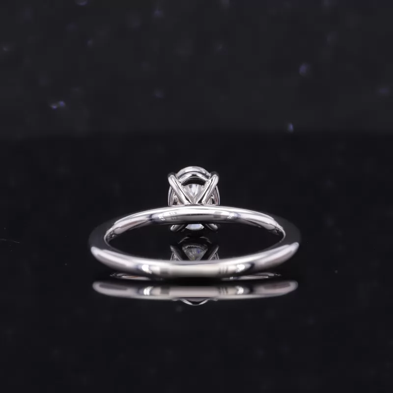 5×7mm Oval Cut Moissanite 14K White Gold Solitaire Engagement Ring