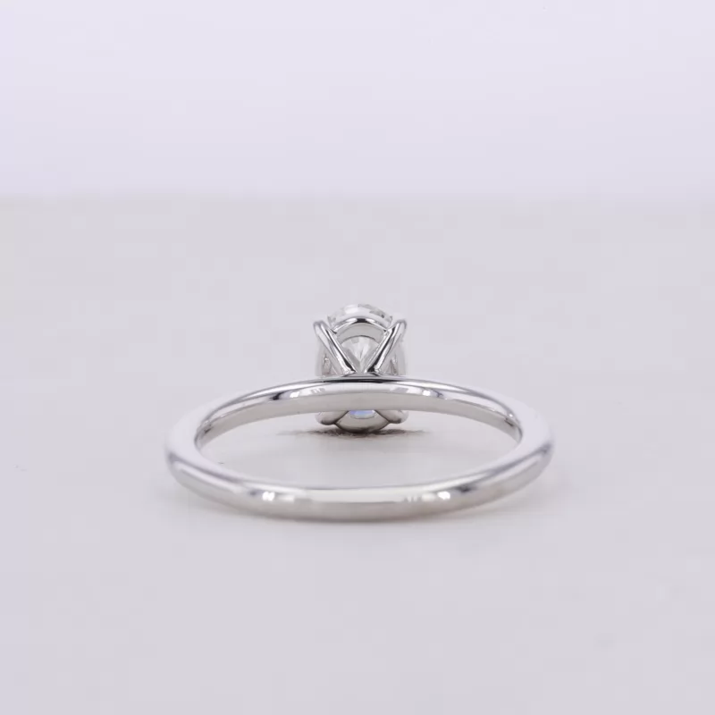 5×7mm Oval Cut Moissanite 14K White Gold Solitaire Engagement Ring