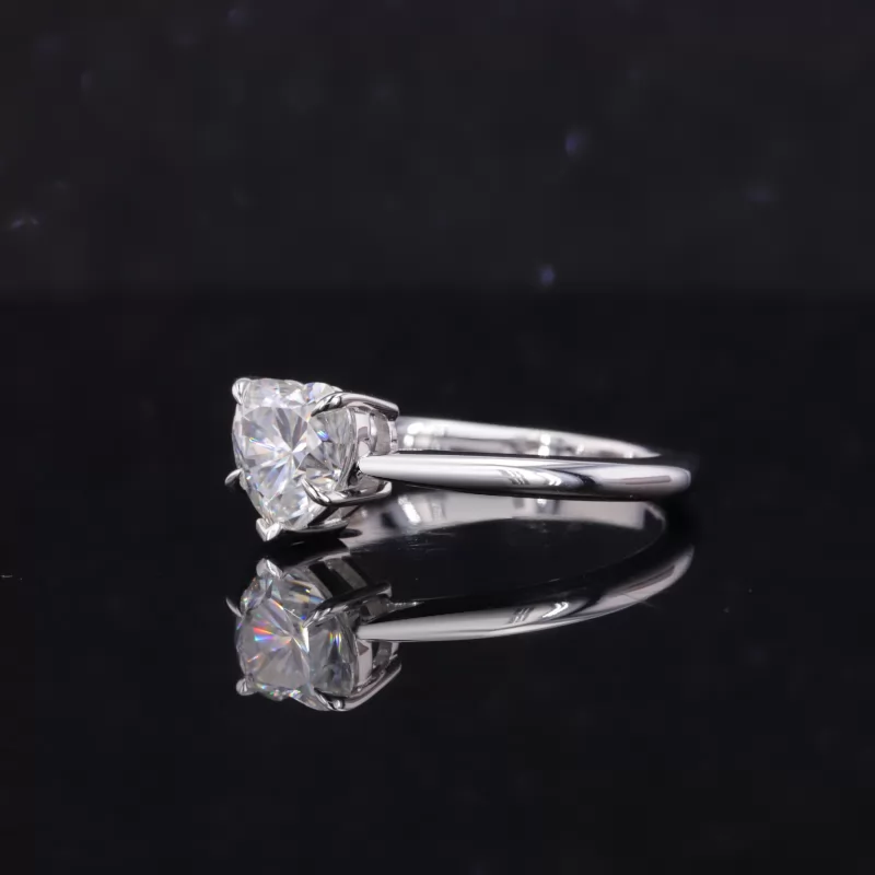 6.5×6.5mm Heart Cut Lab Grown Diamond 14K White Gold Solitaire Engagement Ring