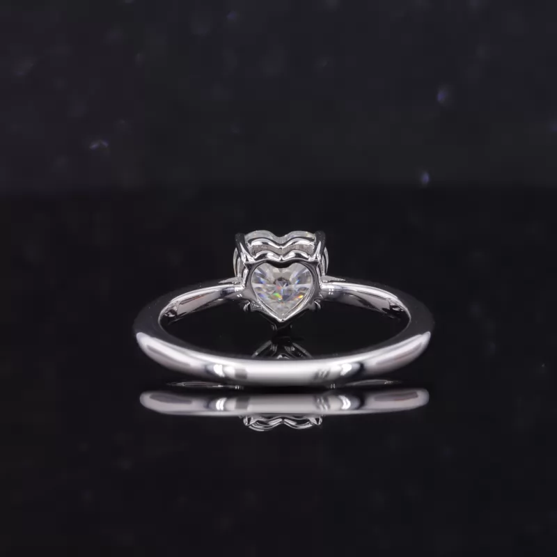 6.5×6.5mm Heart Cut Lab Grown Diamond 14K White Gold Solitaire Engagement Ring