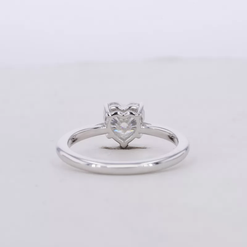 6.5×6.5mm Heart Cut Lab Grown Diamond 14K White Gold Solitaire Engagement Ring