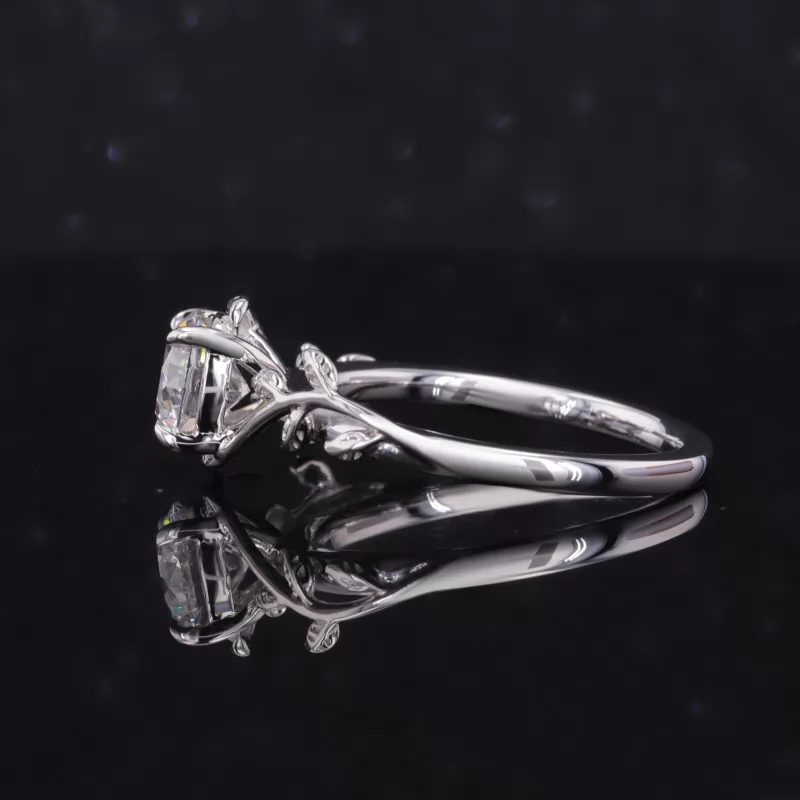 6.73mm Round Brilliant Cut CVD Lab Grown Diamond 18K White Gold Solitaire Engagement Ring