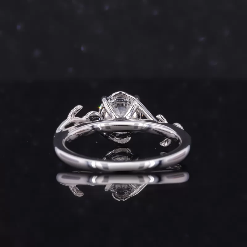 6.73mm Round Brilliant Cut CVD Lab Grown Diamond 18K White Gold Solitaire Engagement Ring
