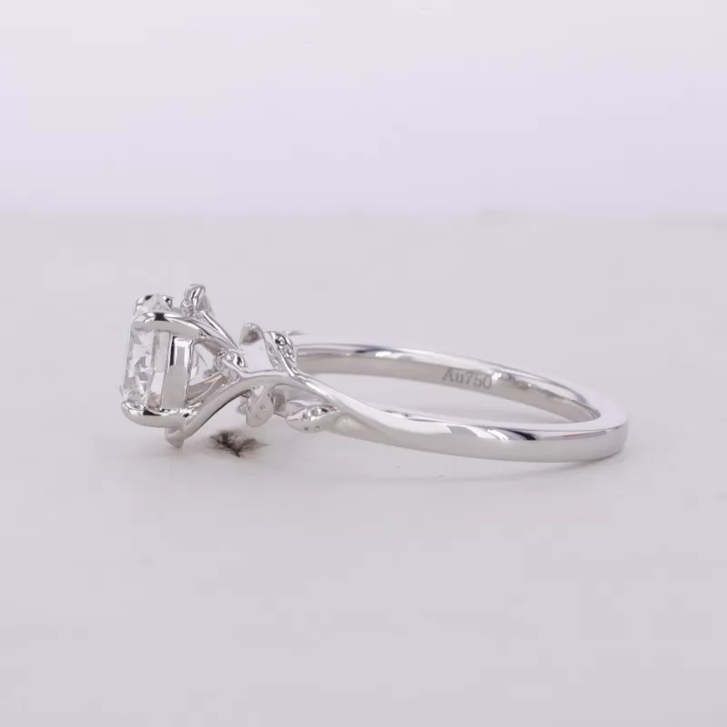 6.73mm Round Brilliant Cut CVD Lab Grown Diamond 18K White Gold Solitaire Engagement Ring