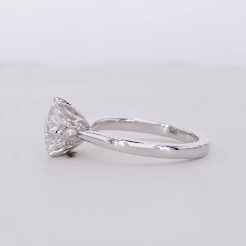 8.25mm Round Brilliant Cut CVD Lab Grown Diamond 18K White Gold Solitaire Engagement Ring