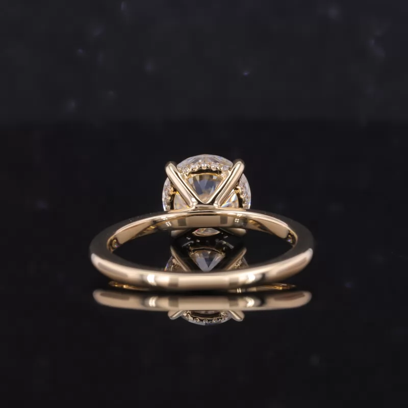 8mm Round Brilliant Cut Moissanite 14K Yellow Gold Solitaire Engagement Ring