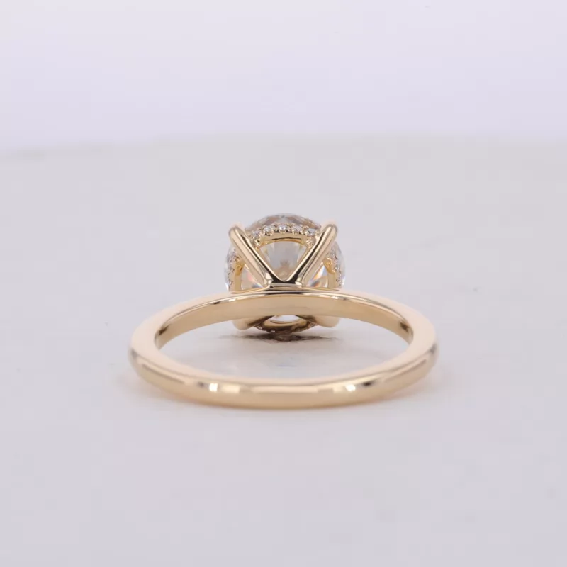 8mm Round Brilliant Cut Moissanite 14K Yellow Gold Solitaire Engagement Ring