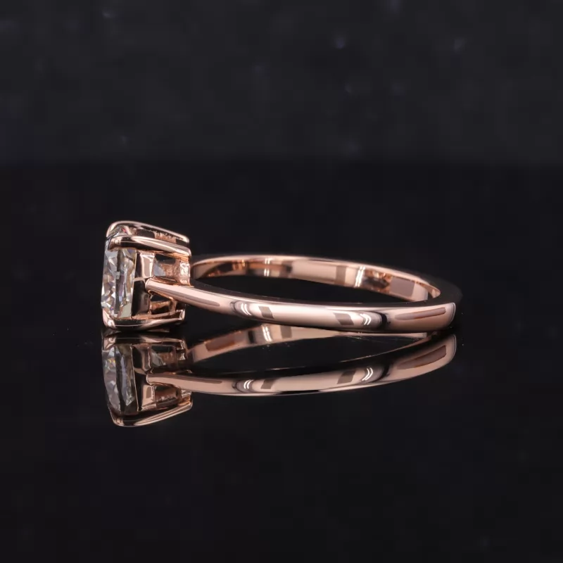 6.3×6.3mm Cushion Cut Lab Grown Diamond 14K Rose Gold Solitaire Engagement Ring