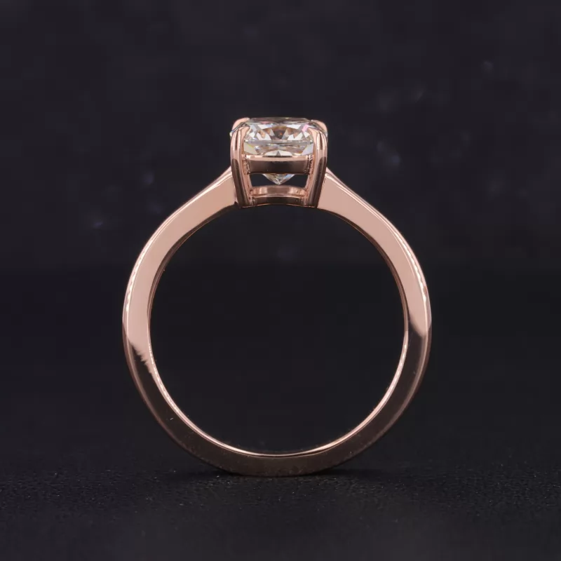 6.3×6.3mm Cushion Cut Lab Grown Diamond 14K Rose Gold Solitaire Engagement Ring