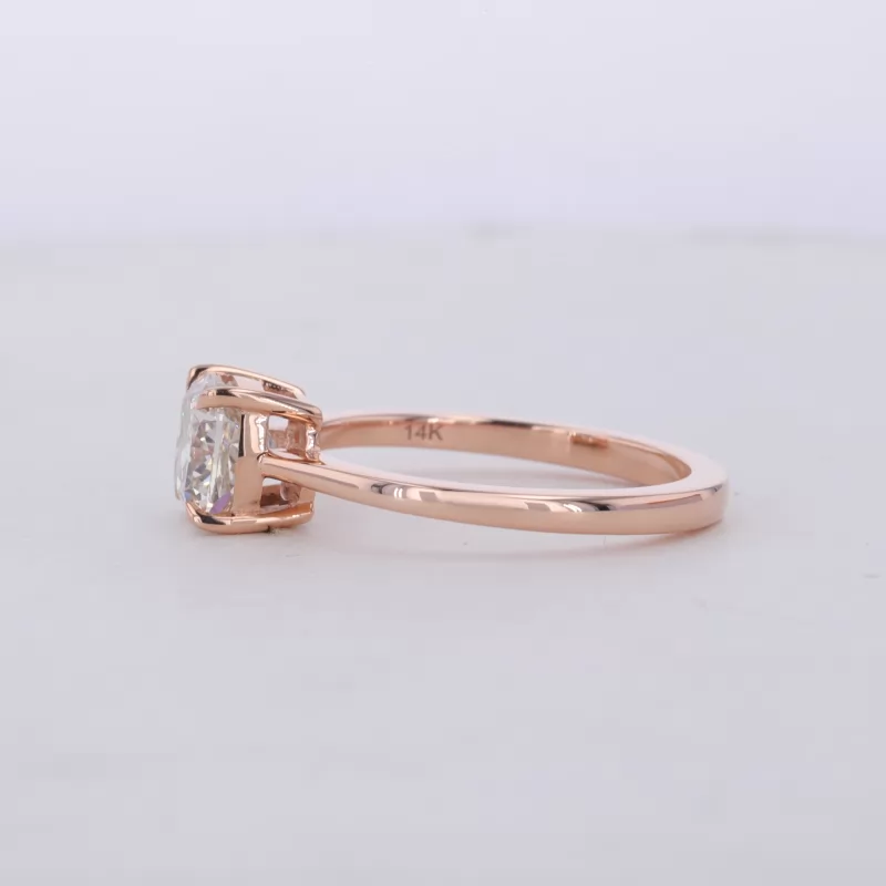 6.3×6.3mm Cushion Cut Lab Grown Diamond 14K Rose Gold Solitaire Engagement Ring