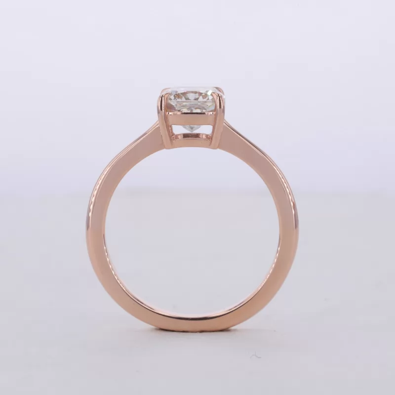 6.3×6.3mm Cushion Cut Lab Grown Diamond 14K Rose Gold Solitaire Engagement Ring