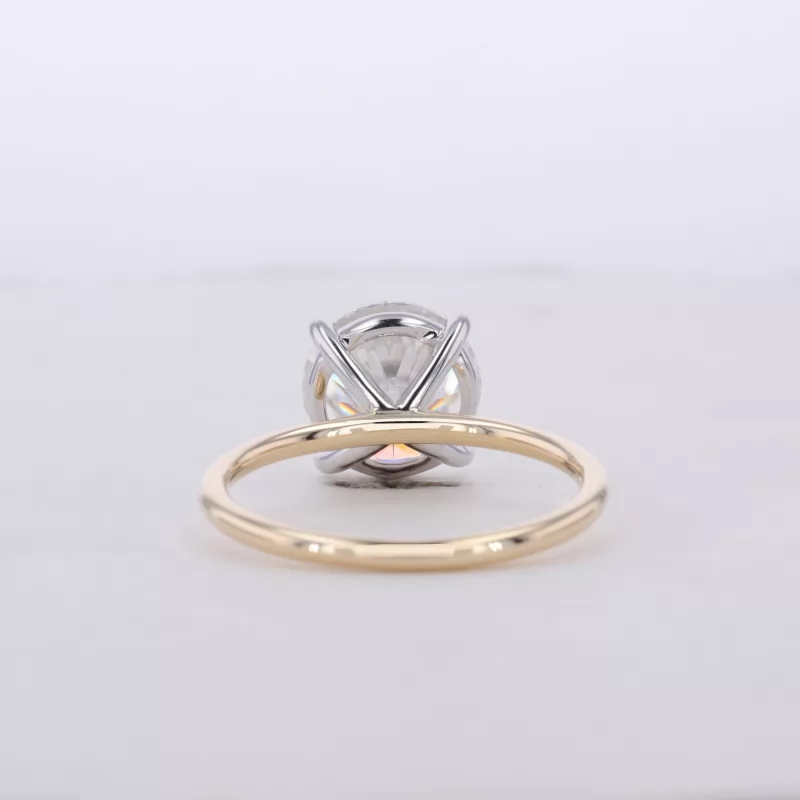 9.5mm Round Brilliant Cut Moissanite 9K Yellow Gold Solitaire Engagement Ring