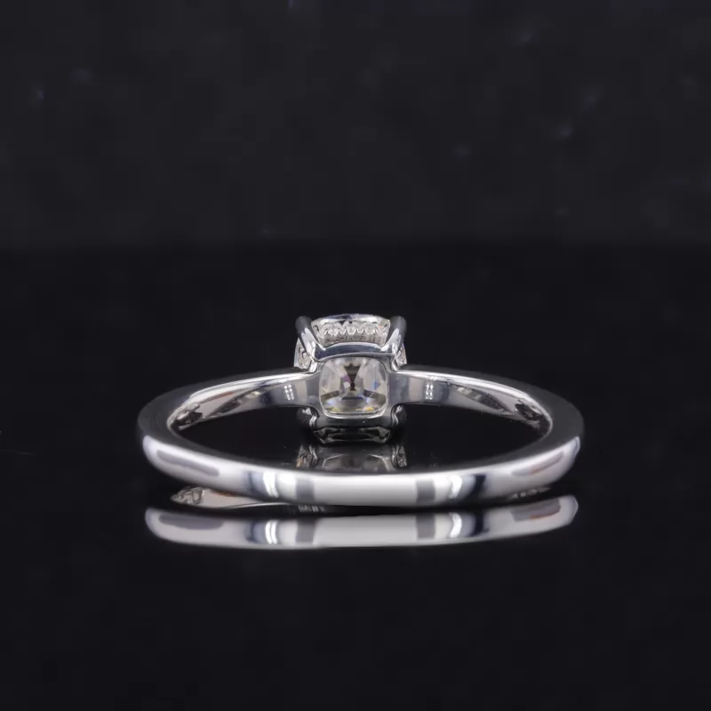 6×6mm Cushion Cut Moissanite S925 Sterling Silver Solitaire Engagement Ring