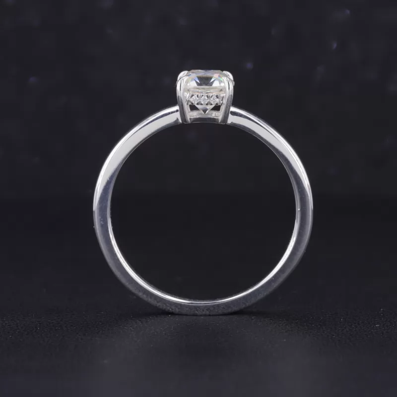 6×6mm Cushion Cut Moissanite S925 Sterling Silver Solitaire Engagement Ring