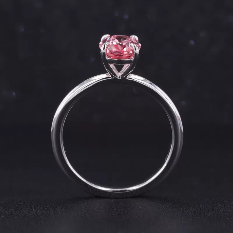 7×9mm Oval Cut Lab Grown Sukura Pink Sapphire S925 Sterling Silver Solitaire Engagement Ring