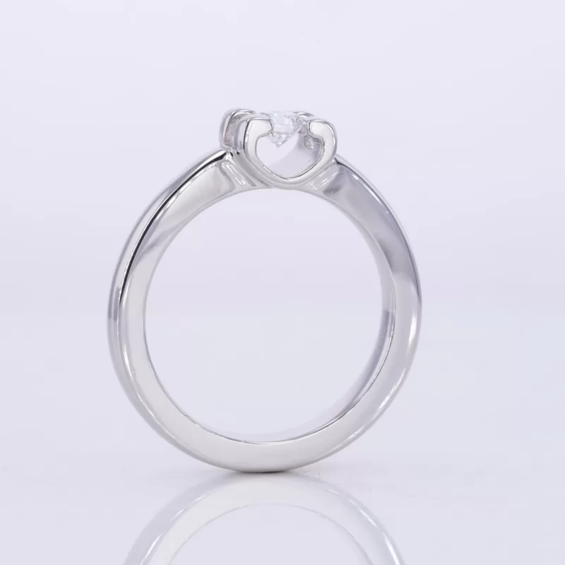 3.5mm Round Brilliant Cut CVD Lab Grown Diamond S925 Sterling Silver Tension Set Engagement Ring