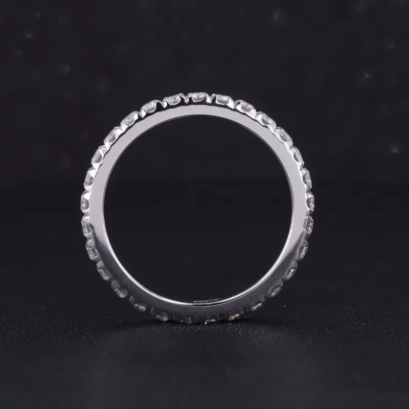 2mm Round Brilliant Cut Moissanite 14K White Gold Diamond Eternity Ring