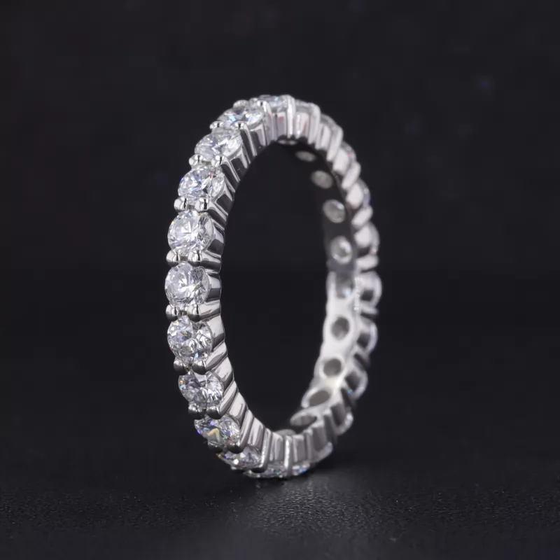 3mm Round Brilliant Cut Moissanite PT950 Diamond Eternity Ring