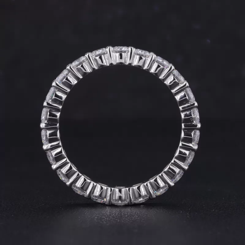 3mm Round Brilliant Cut Moissanite PT950 Diamond Eternity Ring