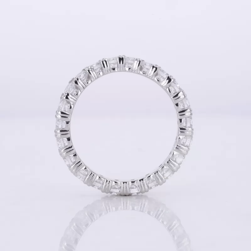 2.5mm Round Brilliant Cut Moissanite 10K White Gold Diamond Eternity Ring