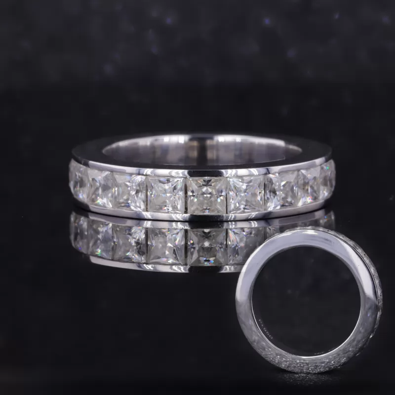 3×3mm Princess Cut Lab Grown Diamond PT950 Diamond Eternity Ring