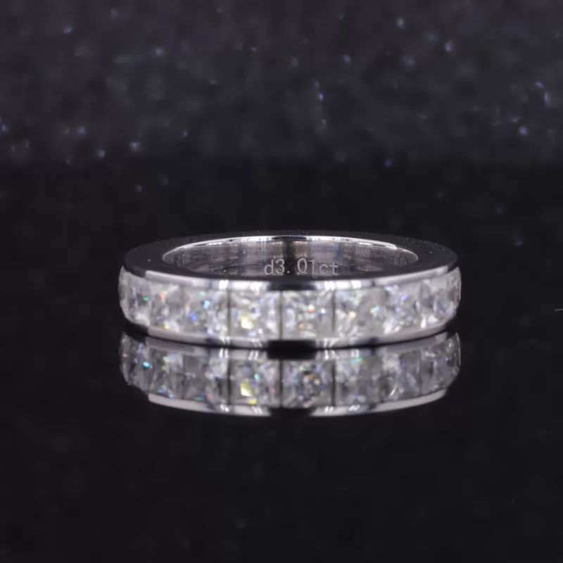 3×3mm Princess Cut Lab Grown Diamond PT950 Diamond Eternity Ring
