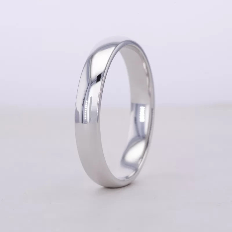 10K White Gold Flat Comfort Fit Wedding Ring