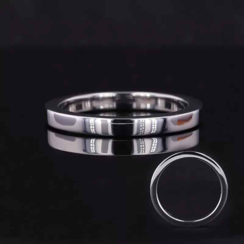 10K White Gold Flat Comfort Fit Wedding Ring