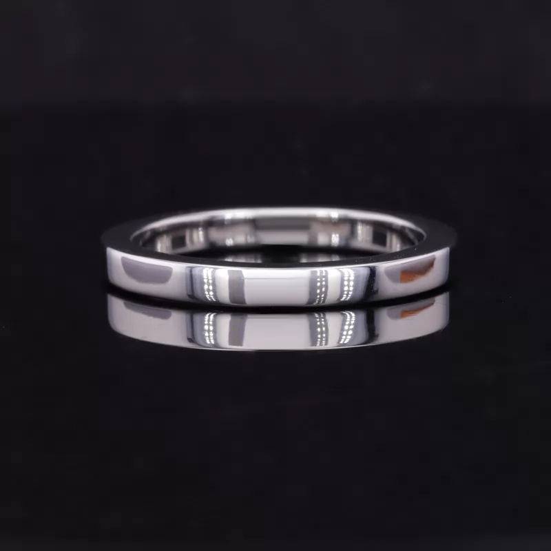 10K White Gold Flat Comfort Fit Wedding Ring